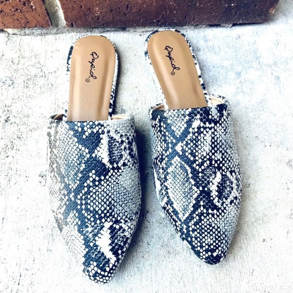 Animal print faux snake skin mule sandals - Picture 2 of 4